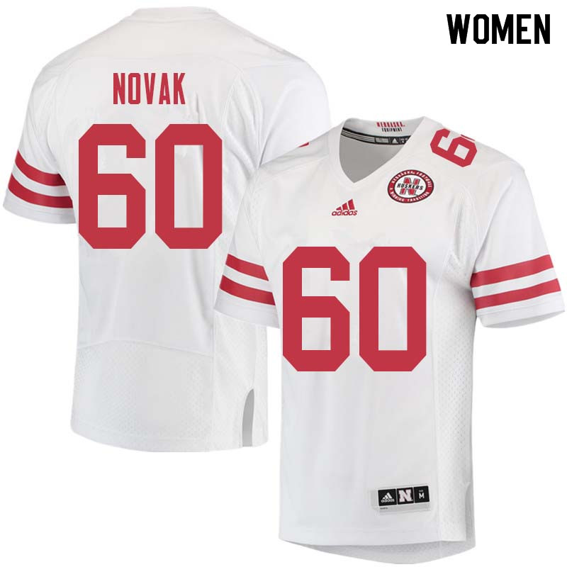 Women #60 Tom Novak Nebraska Cornhuskers College Football Jerseys Sale-White
